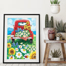 Mosaic Diamond Painting Set DIY 5D Full Round Drill Picture Car and Flower Craft