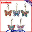 5pcs DIY Full Drill Special Shaped Diamond Painting Butterfly Women Keychain