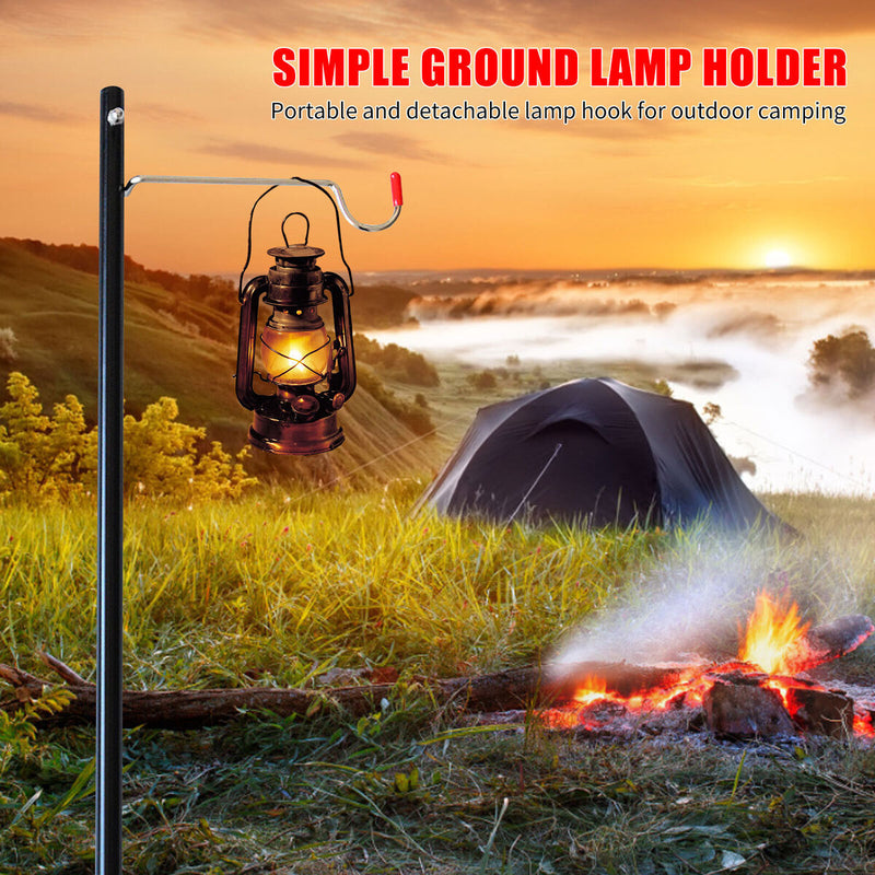 Lantern Post Pole - Hanging Light Stand Holder Hanger for Camping Fishing P