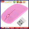 2.4GHz 1,000DPI Ultra-thin 3-Button Wireless Photoelectric Mouse (Pink)
