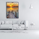 Painting By Numbers DIY Seagull Bridge Hand Painted Canvas Oil Art Picture Kit