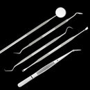 4PCS Set Hoe Probe Tweezer Dental Mirror Tooth Care Kit Dentist Prepared Tool