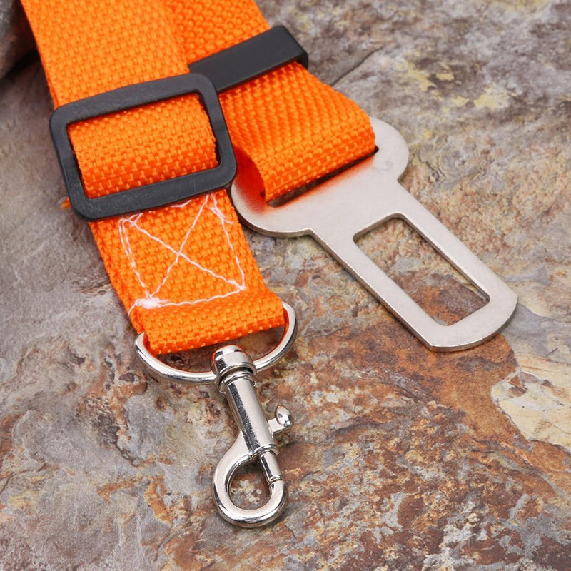 Car Pet Dog Seat Belt Puppy Safety Seatbelt Dog Harness Lead Clip (Orange)