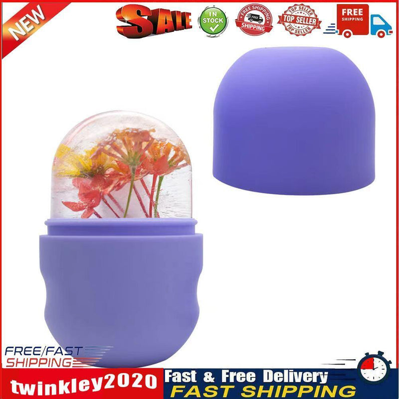 Silicone Ice Cube Tray Beauty Lifting Face Massager Facial Roller (Purple) Newly