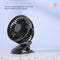 USB Mini Clip Fan Portable Travel Desk Cooling Ventilador (Black 1200mAh)