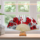 DIY Rose Oil Paint Kit by Numbers Folding Paper Fan Coded Hand Painted Gift