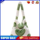 Retro Women Plush Leopard Shoulder Bag Autumn Winter Handbags (Green Heart)