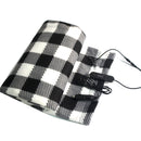 Electric Car Blanket Heated Fleece Travel Throw with Timer (Black White) Newly