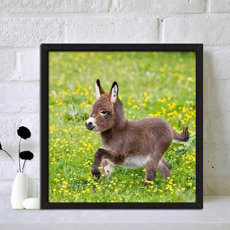 5D DIY Diamond Painting Embroidery Donkey Full Round Drill Rhinestones Crafts