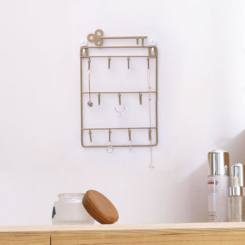 Modern Wall Mounted 11 Hangers Hooks Key Holder Coat Hat Storage Rack (C) Newly