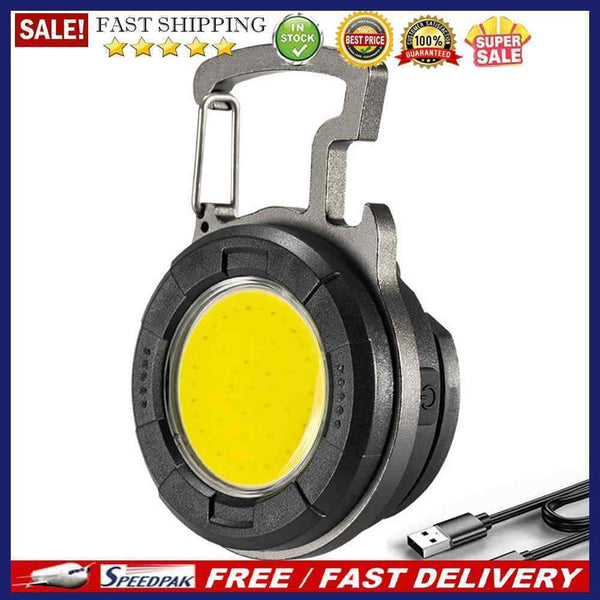 Waterproof 500mAh Type-C USB Rechargeable COB LED Mini Keychain Flashlight