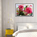 5D DIY Diamond Painting Pink Rose Full Round Drill Mosaic Rhinestone Crafts D