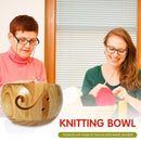 Round Wooden Yarn Bowl Wool Storage Knitted Crocheted Holder Bowls Sewing S
