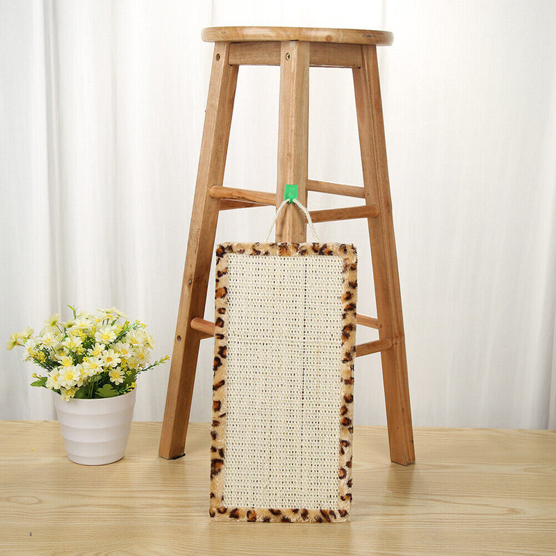 Hanging Fish Shaped Sisal Cat Scratch Mat Toys Pet Furniture Protector Pad