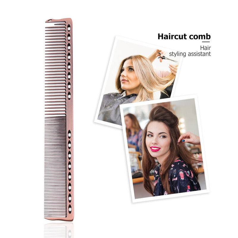 Aluminum Anti-static Hairdressing Combs Hair Cutting Hair Brush (Bronze) Newly