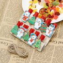 Hot Mini DIY Hemp Rope Christmas Bear Christmas Tree Photo Pegs Woody Clips