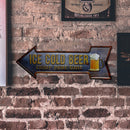 Retro Arrow Shaped Beer Metal Plate Painting Bar Pub Tin Plaques Wall Sign