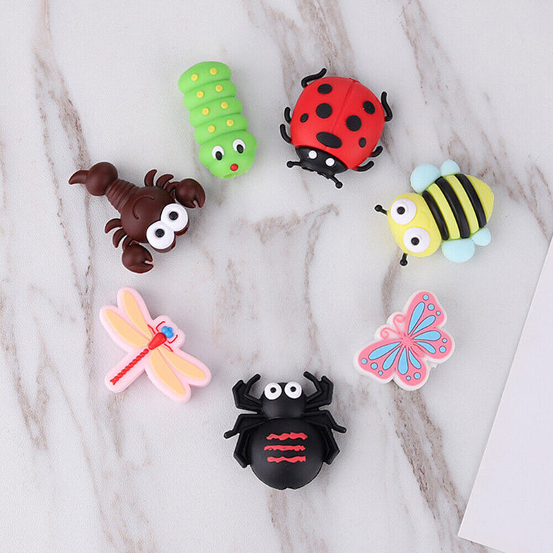 Cute Animal USB Data Cable Bites Protector Cord Wire Cable Winder (Spider)