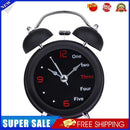Happy Home Number/English Retro Double Bell Desk Table Alarm Clock (Black)