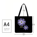 Jump Car Floral Printed Shopping Bag, Casual, Large, Handbag (40 x 40 cm)