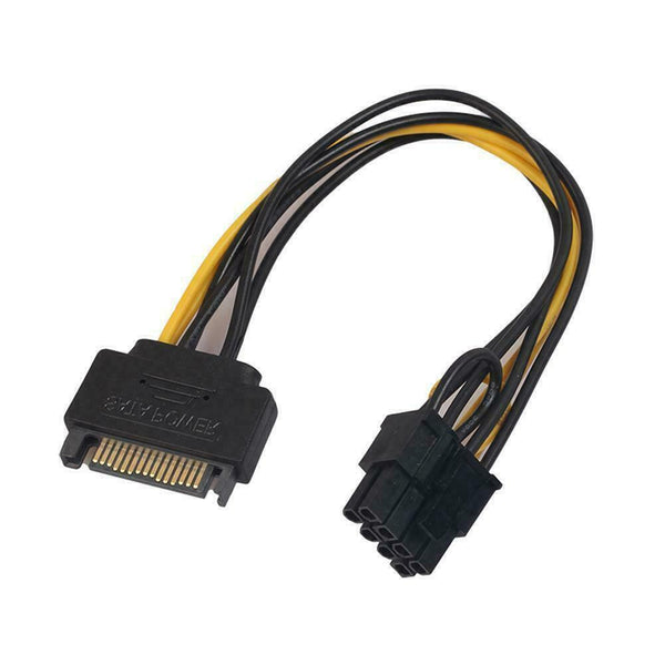 SATA 15 pin Male to 8 pin 6+2 PCI-Express PCIe Video Power Adapter. Graphic E3Y9