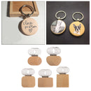 25x Leere Holz Keychain SchlÃ¼ssel Ringe Tags Charme Handtasche Geldbeutel