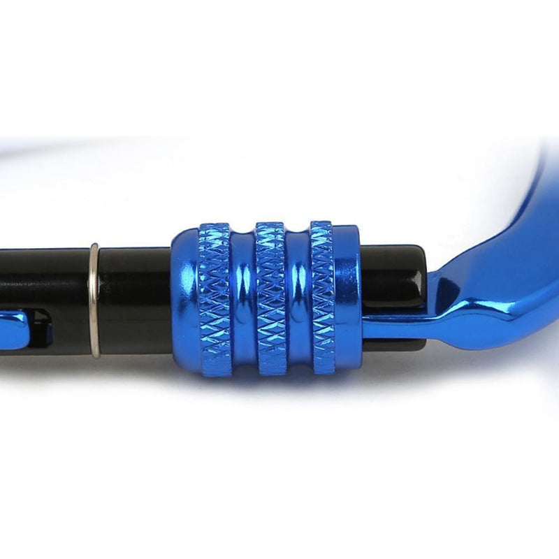 28KN D Shape Safety Master Lock Carabiner Rock Climbing Buckle (Blue)