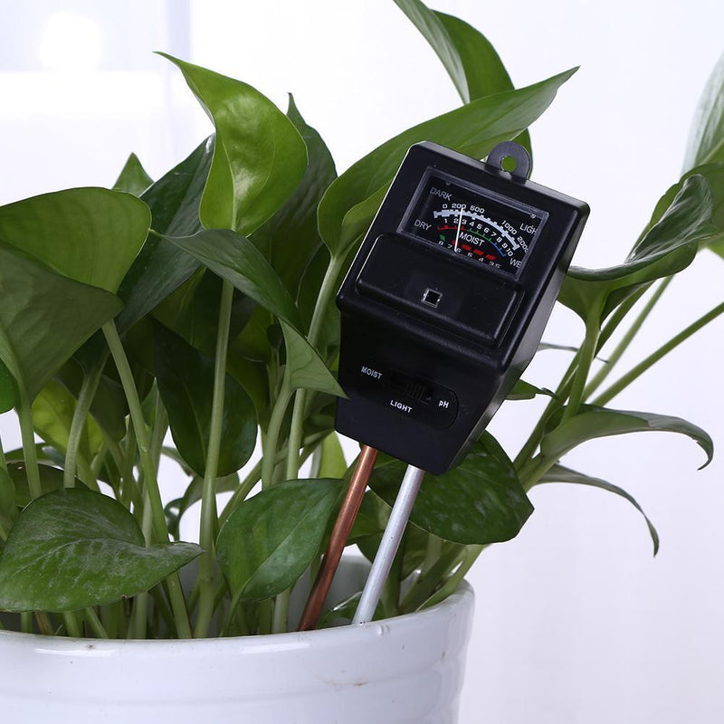 3-in-1 Soil PH Meter Flower Pot Hygrometer Tester Moisture Meter (Black)