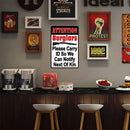 Retro Dual Color Warning Metal Plate Painting for Bar Tin Plaques Wall Sign