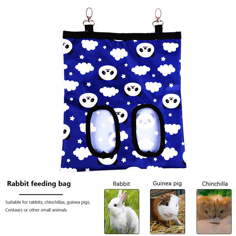 Hay Bag Hanging Pouch Holder Feeding Container for Rabbit Guinea Pig (B) Newly