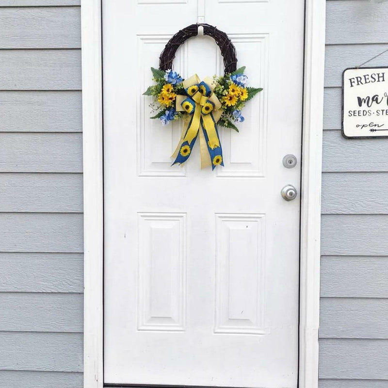Ukraine Support Wreath Show Solidarity Sunflower Blue Yellow Flower Triangle