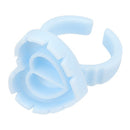 100pcs Heart Eyelash Extension Glue Ring Holder Eyelash Glue Cup (Blue)
