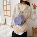 Women Solid Color Corduroy Shoulder Bag Autumn Winter Small Zipper Handbags