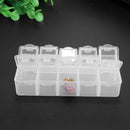 2Row 10Grid Portable Plastic Box Holder Storage Container Case(White)