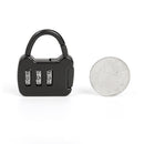 Zinc 3 Digit Code Combination Password Lock Mini Carrying Case Lock (Black)