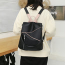 Women Contrast Color Backpack Multifunctional Shoulder Bag Preppy Style Knapsack