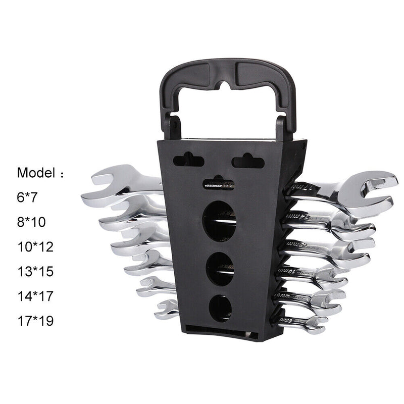 6pcs Wrench Kit Dual Open End Ratchet Combination Repair Spanners Hand Tool Set
