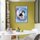 Full Round Drill Mosaic Craft Picture DIY Moon Cat Rhinestone Diamond Paint