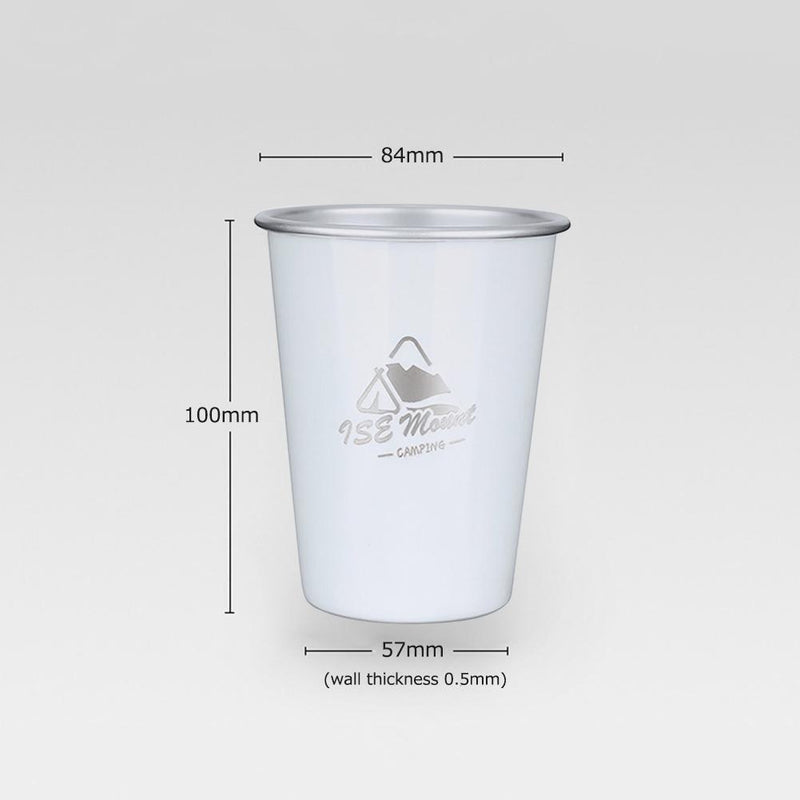 Stainless Steel Camping Cup Outdoor Travel Coffee Beer Drinks Mugs (White)