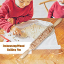 Wooden Elk Print Embossed Rolling Pins Embossing Baking Cookies Kitchen Too