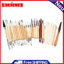 30pcs DIY Clay Pottery Crafts Sculpting Kit Ceramics Wooden Handle Modeling Tool