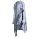 Women Long Sleeve Irregular Cardigan Loose Outerwear Tassel Tops Coat GrayL