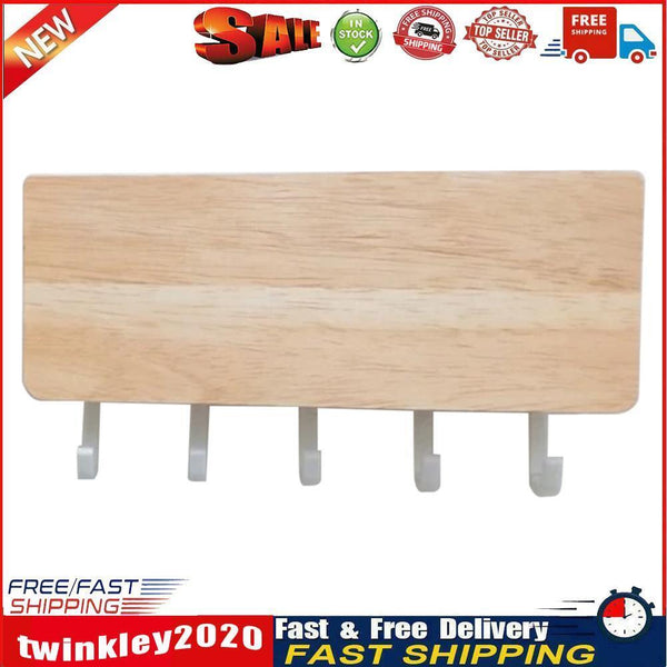 Wooden Wall Hanging Shelf Key Rack Sundries Storage Box Organizer (White) Newly