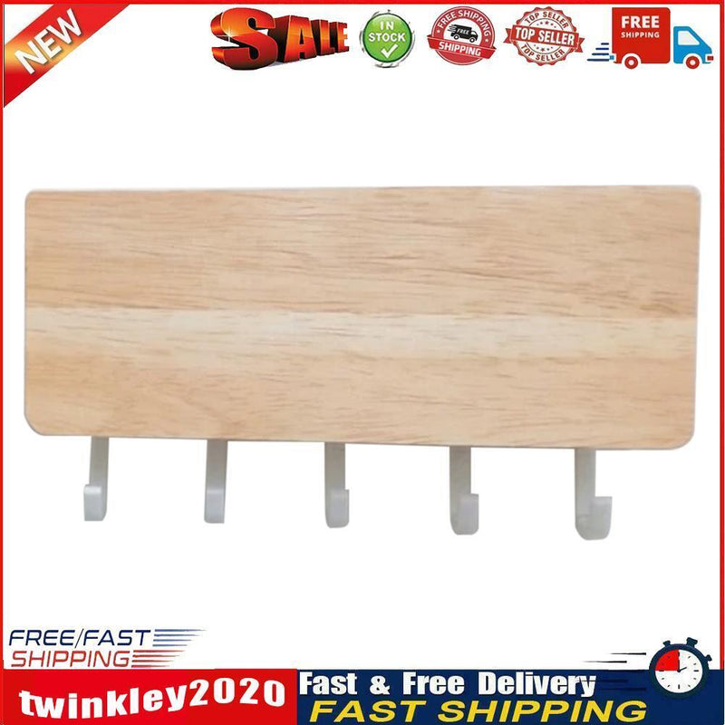 Wooden Wall Hanging Shelf Key Rack Sundries Storage Box Organizer (White) Newly