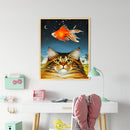 #A Cat Partial Oil Paint By Numbers Kit DIY Home Decoration Gift Wall Art Pict