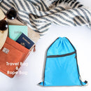 School Sports Nylon Drawstring Bag Sack Fitness Zipper Storage Rucksack Backp