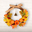 Fall Door Maple Leaf Garland Harvest Decor Halloween Floral Hoop Pumpkin Wreath