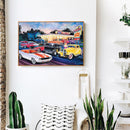 Digital Paint Car Painted By Numbers On Canvas Wall