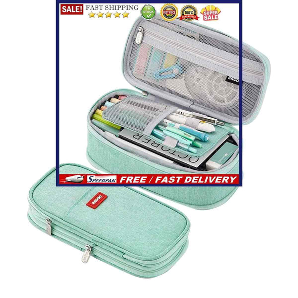 Large Capacity Pencil Case Cosmetic Bag with Zipper Makeup Stationery Organ