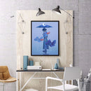 #A Goldfish Girl Diamond Painting Rhinestone Full Round Drill for Room Decoratio